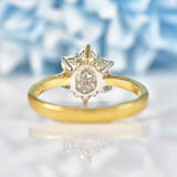 Ellibelle Jewellery Vintage Diamond 18ct Gold Daisy Cluster Engagement Ring (0.75cts)