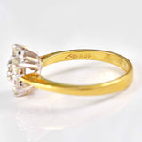 Ellibelle Jewellery Vintage Diamond 18ct Gold Daisy Cluster Engagement Ring (0.75cts)