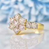 Ellibelle Jewellery Vintage Diamond 18ct Gold Daisy Cluster Engagement Ring (2.00cts)