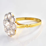 Ellibelle Jewellery Vintage Diamond 18ct Gold Daisy Cluster Engagement Ring (2.20ct)