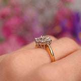Ellibelle Jewellery Vintage Diamond 18ct Gold Daisy Cluster Ring (1.50cts)