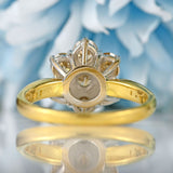 Ellibelle Jewellery Vintage Diamond 18ct Gold Daisy Cluster Ring (1.50cts)
