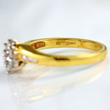 Ellibelle Jewellery Vintage Diamond 18ct Gold Daisy Crossover Cluster Ring (0.50cts)