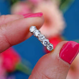 Ellibelle Jewellery Vintage Diamond 18ct Gold Five-Stone Half-Eternity Band Ring (0.75cts)