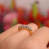 Ellibelle Jewellery Vintage Diamond 18ct Gold Five-Stone Half-Eternity Band Ring (0.75cts)
