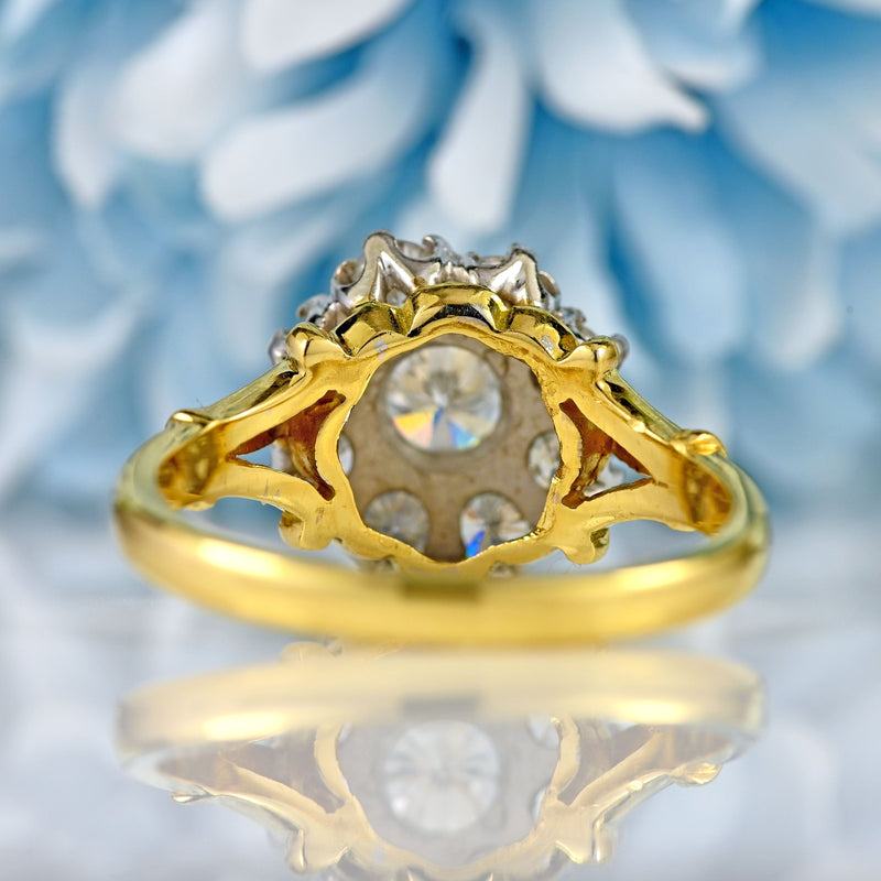 Ellibelle Jewellery Vintage Diamond 18ct Gold Nine-Stone Cluster Ring (1.30cts)