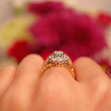 Ellibelle Jewellery Vintage Diamond 18ct Gold Nine-Stone Cluster Ring (1.30cts)