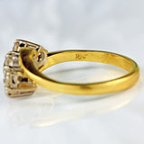 Ellibelle Jewellery Vintage Diamond 18ct Gold Three-Stone Crossover Engagement Ring (1.20cts)