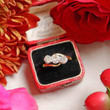 Ellibelle Jewellery Vintage Diamond 18ct Gold Three-Stone Crossover Engagement Ring (1.20cts)