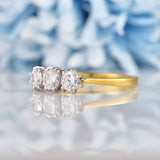 Ellibelle Jewellery Vintage Diamond 18ct Gold Three-Stone Engagement Ring (0.60ct)
