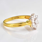 Ellibelle Jewellery Vintage Diamond 18ct Gold Twist-Over Daisy Cluster Ring (1.00ct)