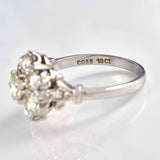 Ellibelle Jewellery Vintage Diamond 18ct White Gold Cluster Engagement Ring (1.65ct)