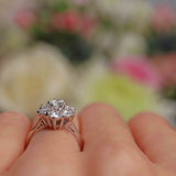 Ellibelle Jewellery Vintage Diamond 18ct White Gold Daisy Cluster Ring (1.25cts)