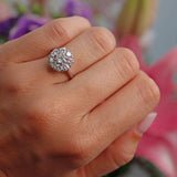 Ellibelle Jewellery Vintage Diamond 18ct White Gold Daisy Cluster Ring (1.45cts)