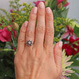 Ellibelle Jewellery Vintage Diamond 18ct White Gold Flower Cluster Ring