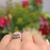 Ellibelle Jewellery Vintage Diamond 18ct White Gold Flower Cluster Ring