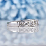 Ellibelle Jewellery Vintage Diamond 18ct White Gold Half Eternity Band Ring (0.45ct)