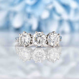 Ellibelle Jewellery Vintage Diamond 18ct White Trilogy Engagement Ring (1.60cts)