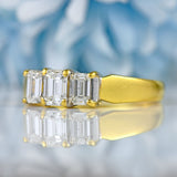 Ellibelle Jewellery Vintage Emerald-Cut Diamond 18ct Gold Three-Stone Engagement Ring (1.00ct)