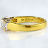 Ellibelle Jewellery Vintage Emerald-Cut Diamond 18ct Gold Three-Stone Engagement Ring (1.00ct)