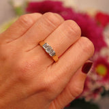 Ellibelle Jewellery Vintage Emerald-Cut Diamond 18ct Gold Three-Stone Engagement Ring (1.00ct)