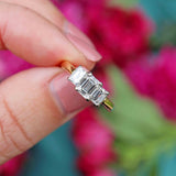Ellibelle Jewellery Vintage Emerald-Cut Diamond 18ct Gold Three-Stone Engagement Ring (1.25cts)