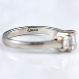 Ellibelle Jewellery Vintage Emerald-Cut Diamond Platinum Three-Stone Engagement Ring (0.75cts)