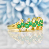 Ellibelle Jewellery Vintage Emerald & Diamond 18ct Gold Band Ring