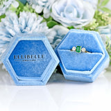 Ellibelle Jewellery Vintage Emerald & Diamond 18ct Gold Three-Stone Engagement Ring (0.62cts)