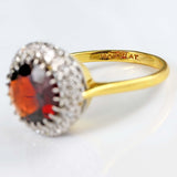 Ellibelle Jewellery Vintage Garnet & Diamond 18ct Gold Cluster Dress Ring