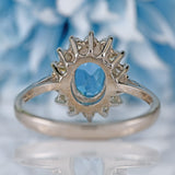 Ellibelle Jewellery Vintage London Blue Topaz & Diamond 18ct White Gold Cluster Ring