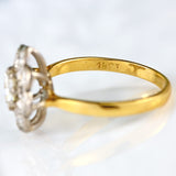 Ellibelle Jewellery Vintage Mid-Century 18ct Gold Diamond Daisy Cluster Ring (0.95cts)