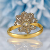Ellibelle Jewellery Vintage Mid-Century 18ct Gold Diamond Daisy Cluster Ring (0.95cts)