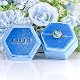 Ellibelle Jewellery Vintage Mid-Century Blue Zircon & Diamond 18ct Gold Cluster Ring