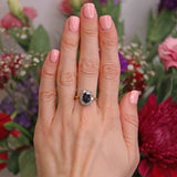 Ellibelle Jewellery Vintage Mid-Century Sapphire & Diamond 18ct Gold Platinum Cluster Ring (1.95cts)