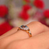 Ellibelle Jewellery Vintage Millennium Aquamarine & Diamond 18ct Gold Ring By Cropp and Farr