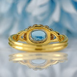Ellibelle Jewellery Vintage Millennium Aquamarine & Diamond 18ct Gold Ring By Cropp and Farr