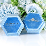 Ellibelle Jewellery Vintage Millennium Emerald-Cut Diamond 18ct White Gold Three-Stone Engagement Ring