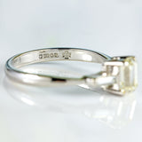 Ellibelle Jewellery Vintage Millennium Emerald-Cut Diamond 18ct White Gold Three-Stone Engagement Ring