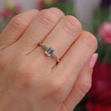 Ellibelle Jewellery Vintage Millennium Emerald-Cut Diamond 18ct White Gold Three-Stone Engagement Ring