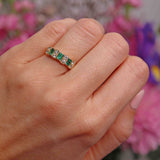 Ellibelle Jewellery Vintage Millennium Emerald & Diamond 18ct Gold Band Ring