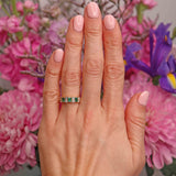 Ellibelle Jewellery Vintage Millennium Emerald & Diamond 18ct Gold Band Ring