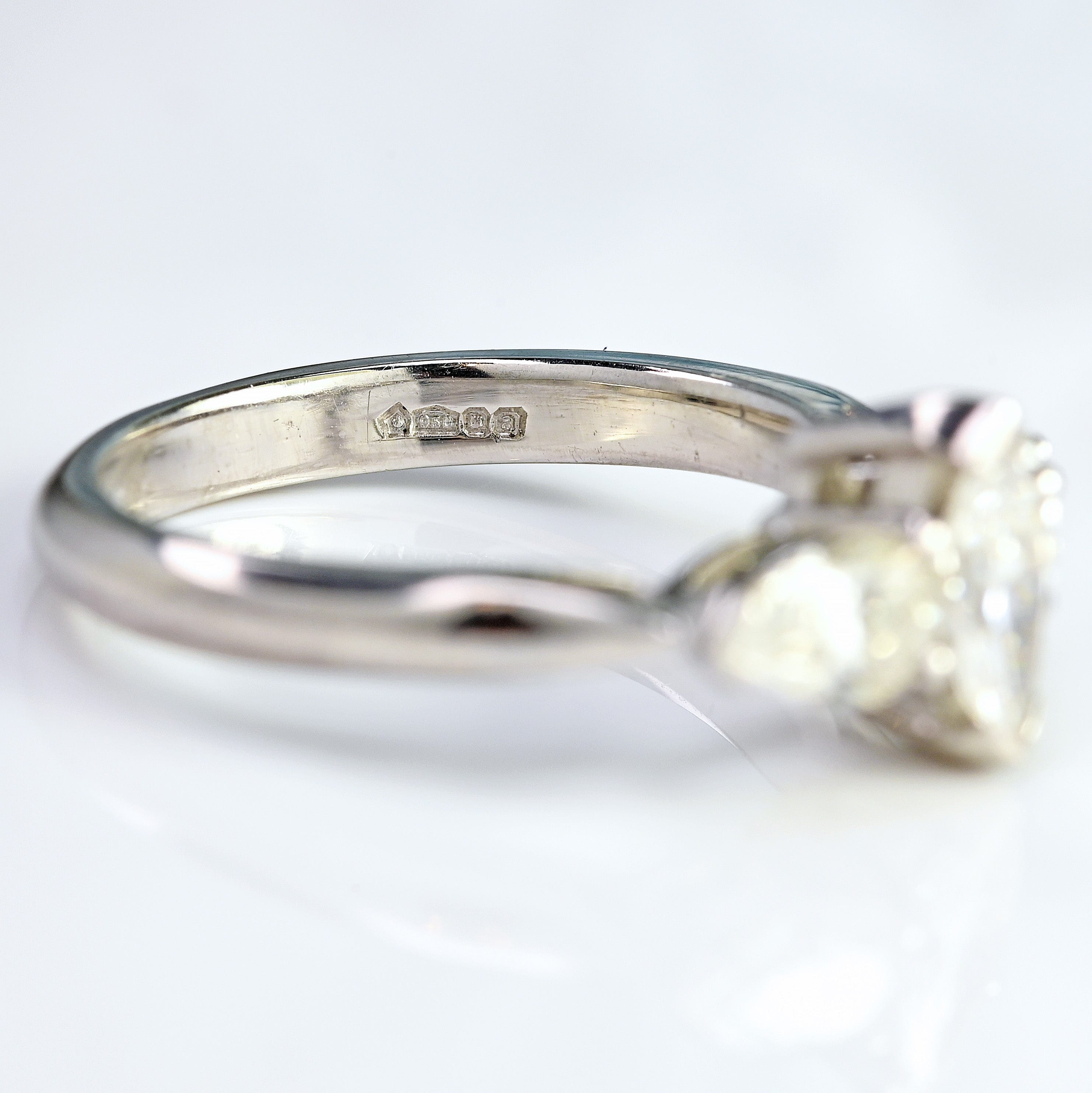 Ellibelle Jewellery Vintage Millennium Marquise & Pear-Cut Diamond Platinum Three-Stone Engagement Ring