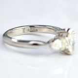 Ellibelle Jewellery Vintage Millennium Marquise & Pear-Cut Diamond Platinum Three-Stone Engagement Ring