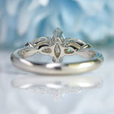 Ellibelle Jewellery Vintage Millennium Marquise & Pear-Cut Diamond Platinum Three-Stone Engagement Ring