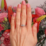 Ellibelle Jewellery Vintage Millennium Marquise & Pear-Cut Diamond Platinum Three-Stone Engagement Ring