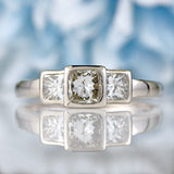 Ellibelle Jewellery Vintage Millennium Princess-Cut Diamond Platinum Three-Stone Engagement Ring (2.20cts)
