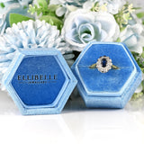 Ellibelle Jewellery Vintage Millennium Sapphire & Diamond 18ct Gold Cluster Engagement Ring