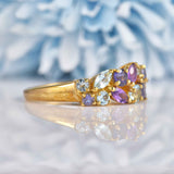 Ellibelle Jewellery Vintage Multi-Gemstone 9ct Gold Cluster Ring