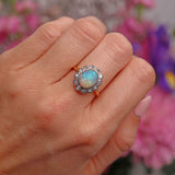 Ellibelle Jewellery Vintage Natural Australian Opal 18ct Gold & Platinum Cluster Ring